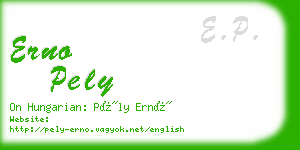 erno pely business card